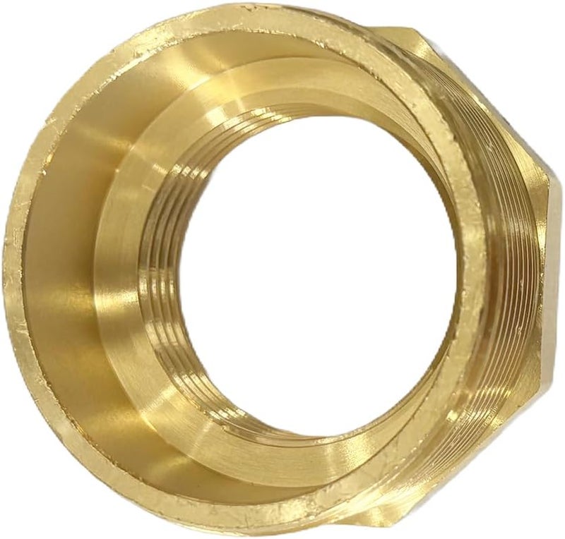 JENSWILL 2" NPT Male x 1-1/4" NPT Female Brass Reducer Hex Bushing Threaded Pipe Fitting Reducing Adapter Pack of 1 - Image 5
